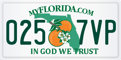 FL license plate 0257VP
