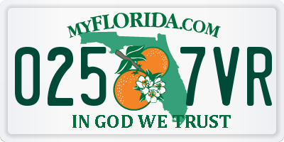 FL license plate 0257VR