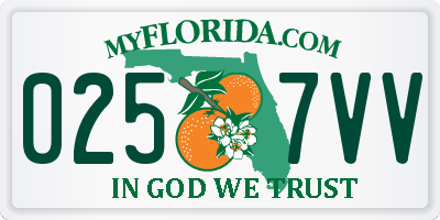 FL license plate 0257VV