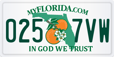 FL license plate 0257VW