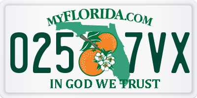 FL license plate 0257VX