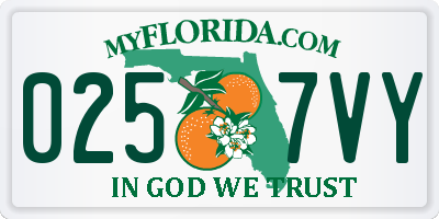 FL license plate 0257VY