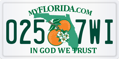 FL license plate 0257WI