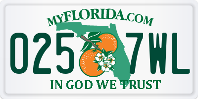 FL license plate 0257WL