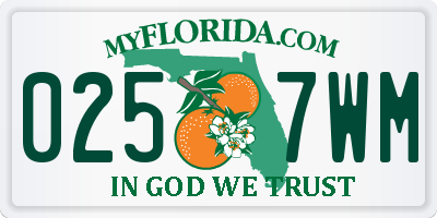 FL license plate 0257WM