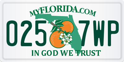 FL license plate 0257WP