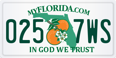 FL license plate 0257WS