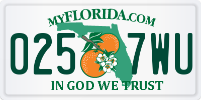 FL license plate 0257WU