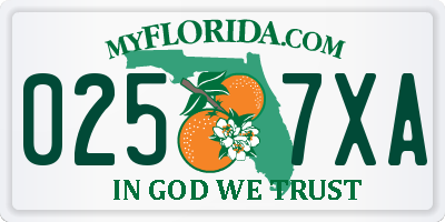 FL license plate 0257XA