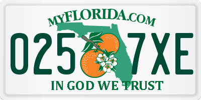 FL license plate 0257XE