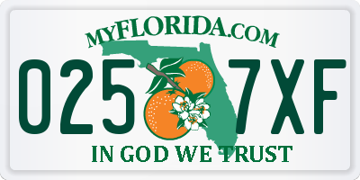 FL license plate 0257XF