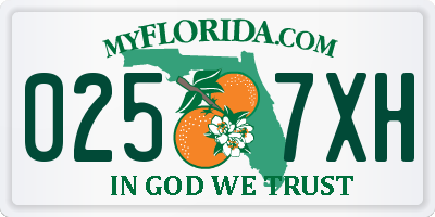 FL license plate 0257XH