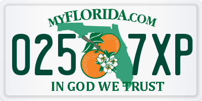 FL license plate 0257XP