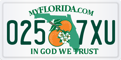 FL license plate 0257XU