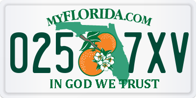 FL license plate 0257XV