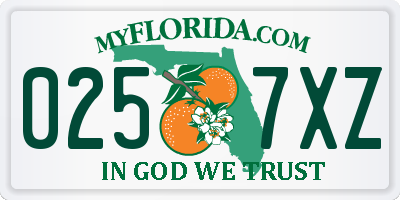 FL license plate 0257XZ