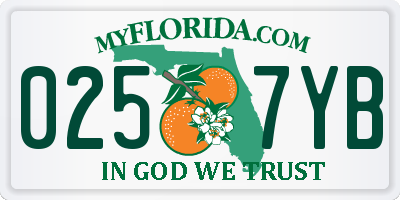 FL license plate 0257YB