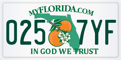 FL license plate 0257YF