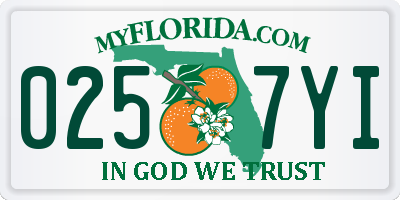 FL license plate 0257YI