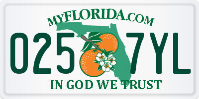 FL license plate 0257YL