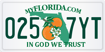 FL license plate 0257YT