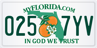 FL license plate 0257YV