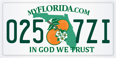 FL license plate 0257ZI