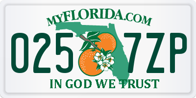 FL license plate 0257ZP