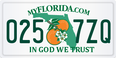 FL license plate 0257ZQ