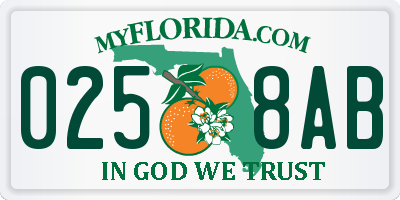 FL license plate 0258AB