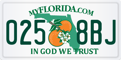 FL license plate 0258BJ
