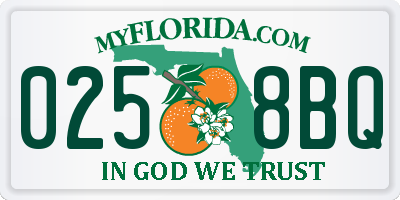 FL license plate 0258BQ