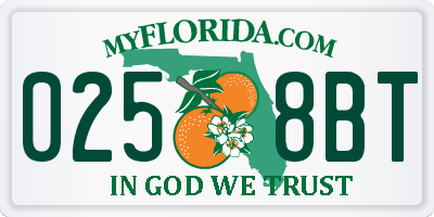 FL license plate 0258BT
