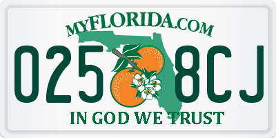 FL license plate 0258CJ