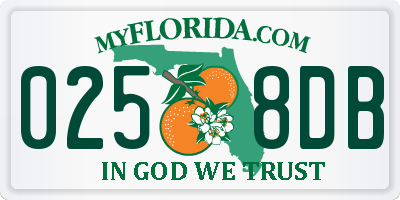FL license plate 0258DB