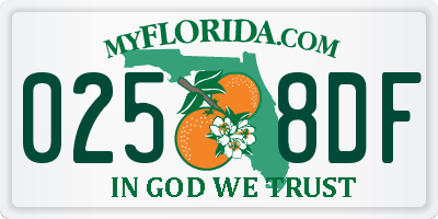 FL license plate 0258DF