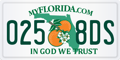FL license plate 0258DS