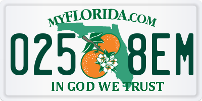 FL license plate 0258EM