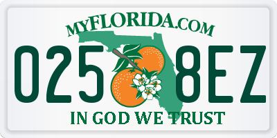 FL license plate 0258EZ