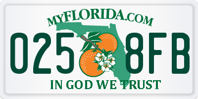 FL license plate 0258FB
