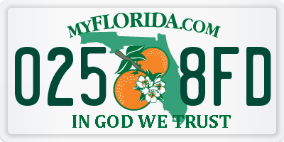 FL license plate 0258FD