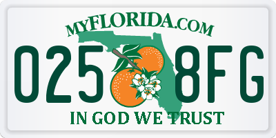 FL license plate 0258FG