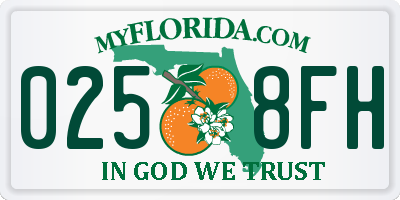 FL license plate 0258FH