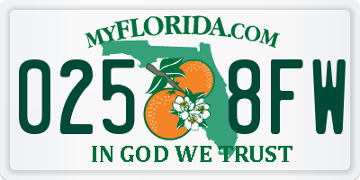 FL license plate 0258FW