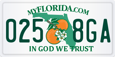 FL license plate 0258GA