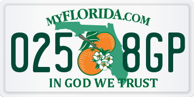 FL license plate 0258GP