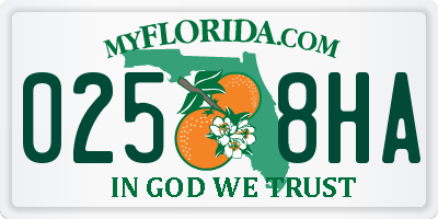 FL license plate 0258HA
