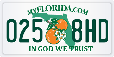 FL license plate 0258HD