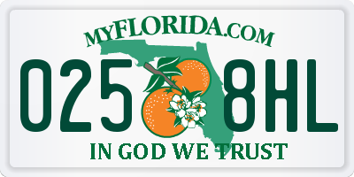 FL license plate 0258HL