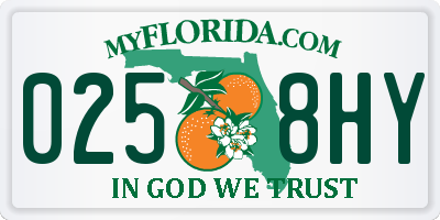 FL license plate 0258HY